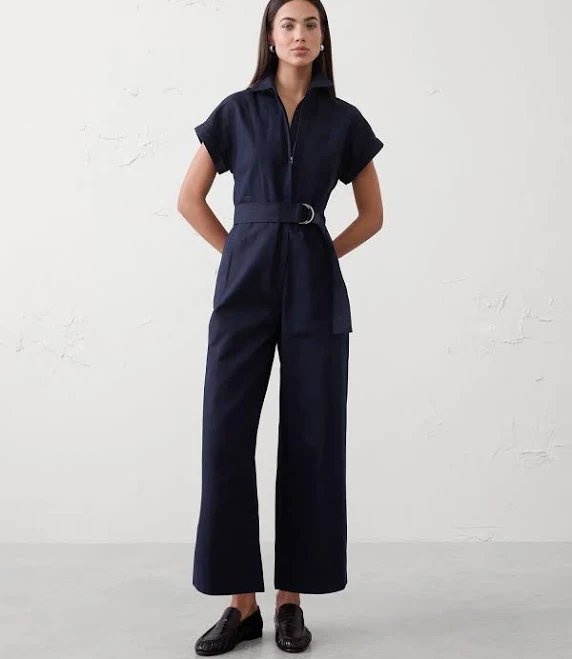 jumpsuit Women's Preppy Linen-Blend Jumpsuit Banana Republic Factory $80