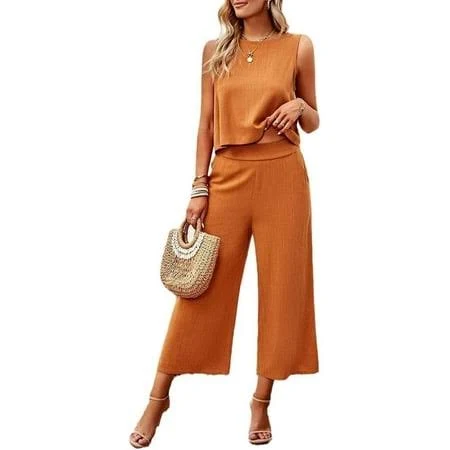 matching set Women's Relaxed Fit Cotton and Linen Blend 2-Piece Set Walmart - 711 Childrens Dress $39.99