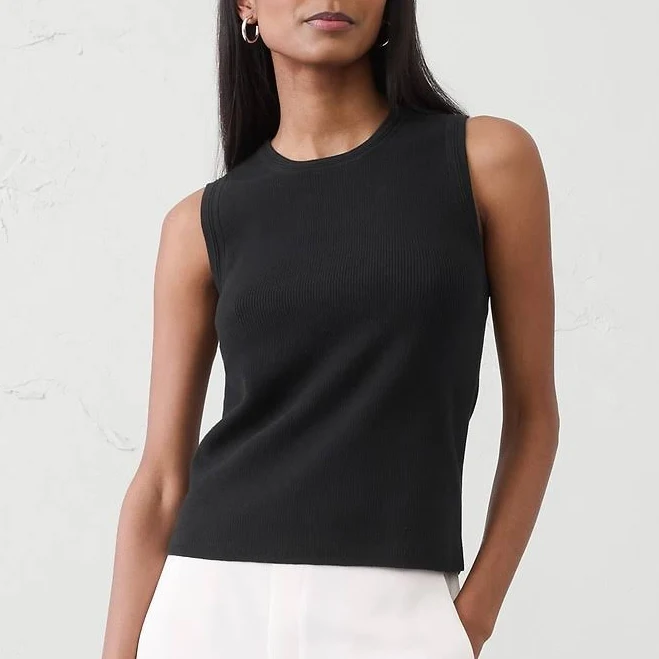 top Women's Ribbed Sweater Tank Banana Republic Factory $35