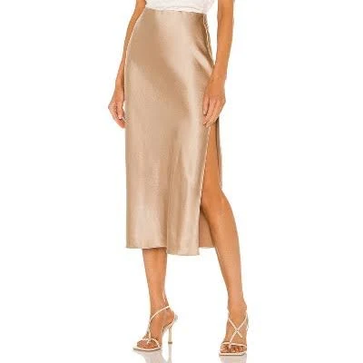 skirt Women's Satin Flowy Midi Skirt with Side Slit Target $31.99