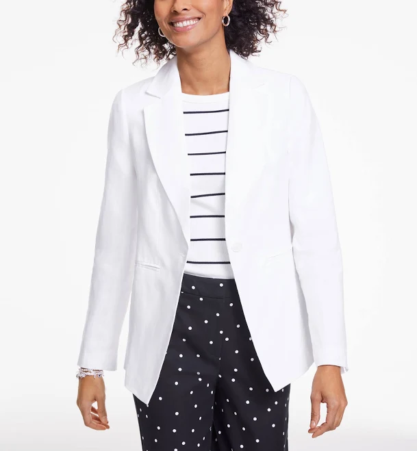 blazer Women's Talbots Classic Linen Single Button Blazer Talbots $189