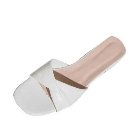 shoes Xfvqtps Heeled Mules for Womens Backless Open Square Toe Block Heeled Slides Mule Sandals Dress Shoes Walmart - Xfvqtps Fashion $14.99