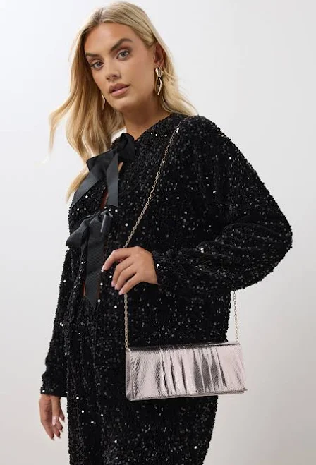 bag Yours Women's Metallic Faux Leather Clutch Bag Yours Clothing United States $26