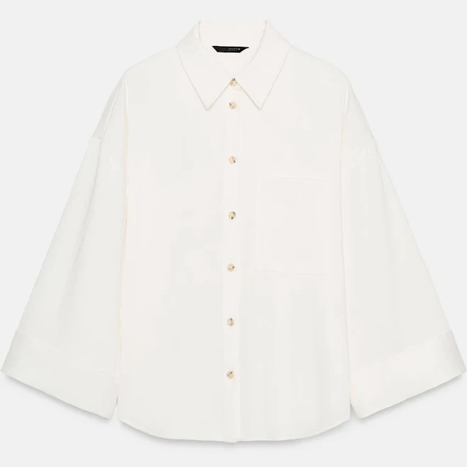 top Zara Oversized Wide Sleeve Shirt Zara USA $49.9