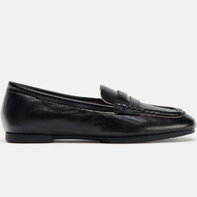 shoes Zara Square Toe Leather Loafers Zara USA $79.9