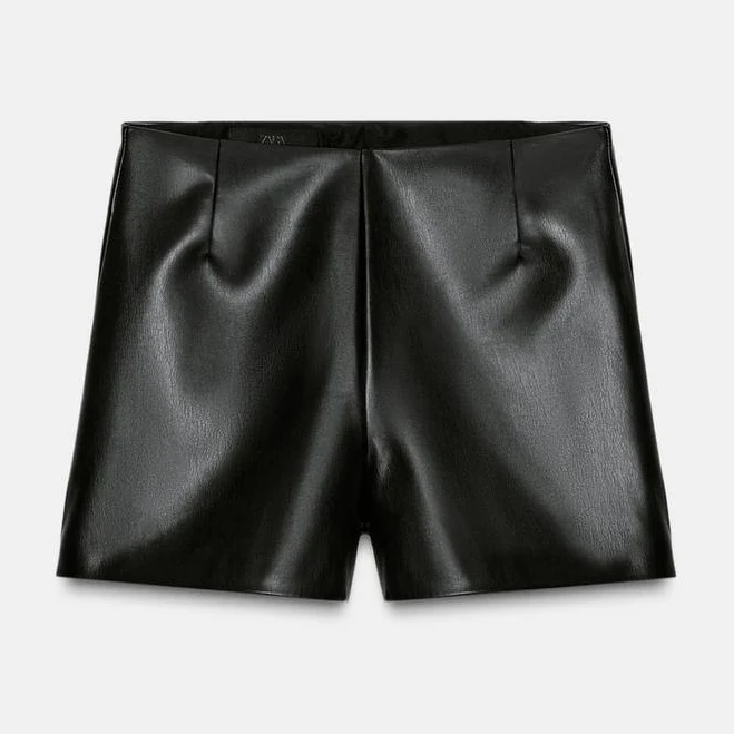 shorts Zara Women's Faux Leather High-Waisted Shorts Zara USA $39.9