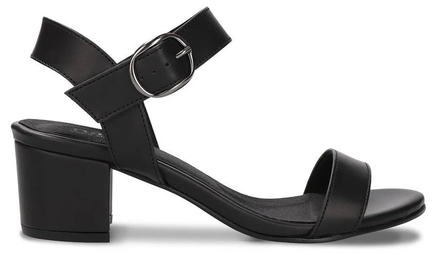 shoes Zinnia Black Vegan Heeled Sandals With Straps Urbankissed $83.4