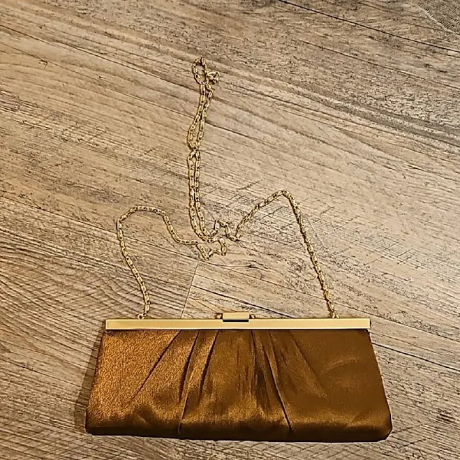 Jessica Mcclintock Bags | Jessica Mcclintock Bronze Satin Clutch | Color: Gold | Size: Os | Marymason1959's Closet
