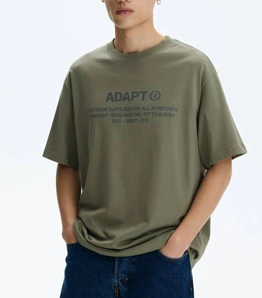 H&M Men's Loose Fit Printed T-Shirt