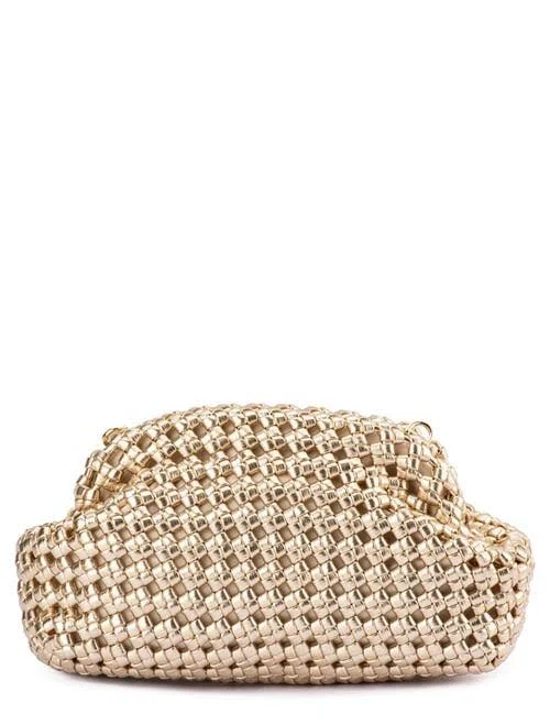 Olga Berg Everly Hand Woven Clutch