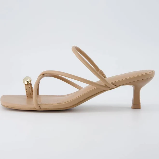 Cushionaire Women's Maui Strappy Kitten Heel Sandals