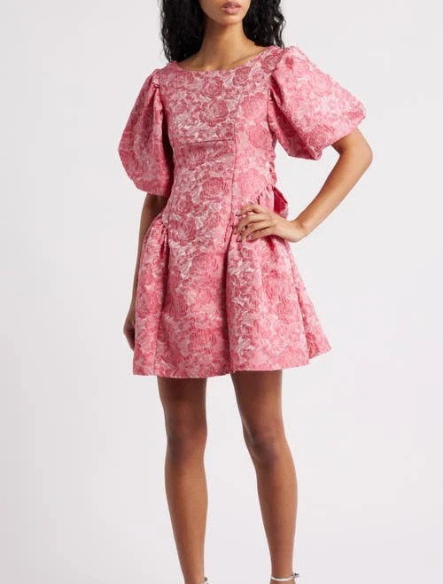 Sister Jane Amour Floral Jacquard Minidress