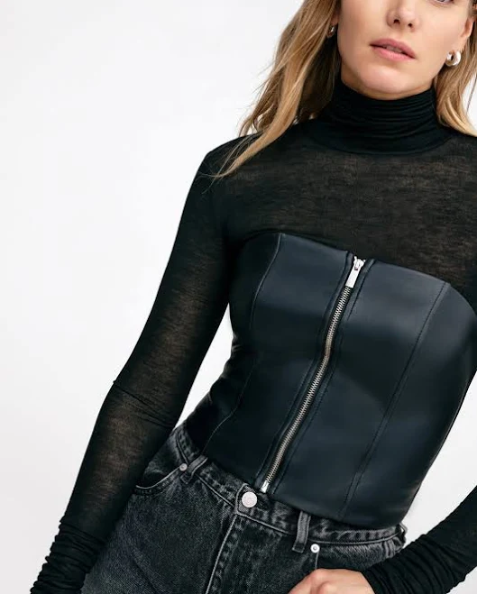 Marcella Nell Bustier Corset Top Vegan Leather