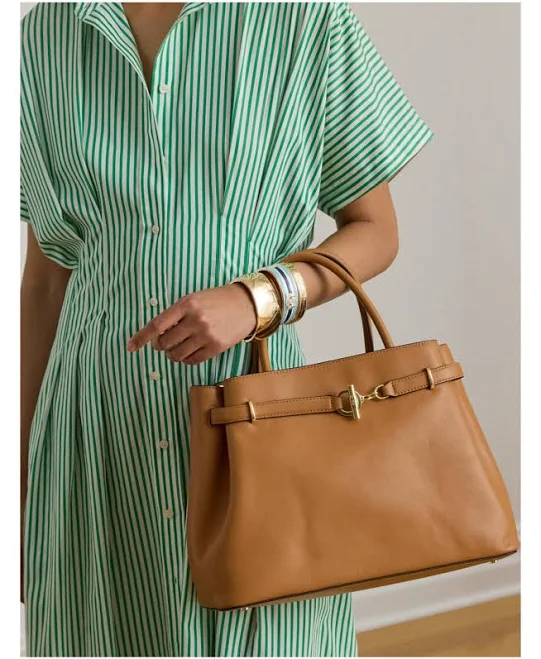 Ralph Lauren Women's Large Blaike Leather Satchel Bag