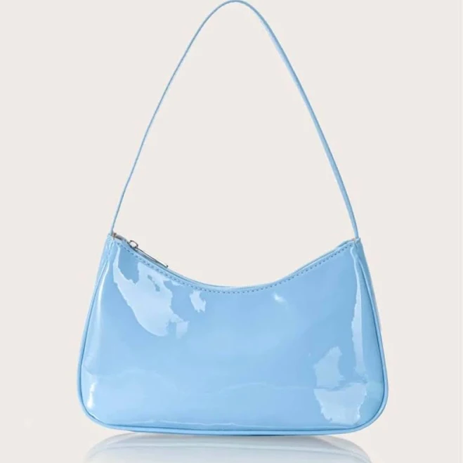 Shein Bags | Baby Blue Patent Baguette Bag | Color: Blue | Size: Os | Annaamyzakhary's Closet