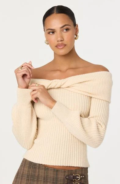 Astr The Label Women's Tilde Off-the-Shoulder Sweater