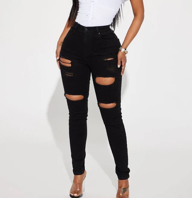 Fashion Nova Women's Decker Ripped High Rise Stretch Skinny Jeans