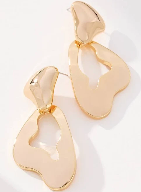 Anthropologie Asymmetric Cutout Earrings