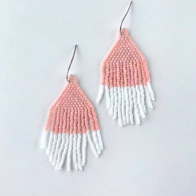 Beaded Fringe Dangle Earrings