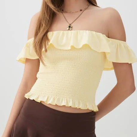 Ardene Women's Off-Shoulder Smocked Top