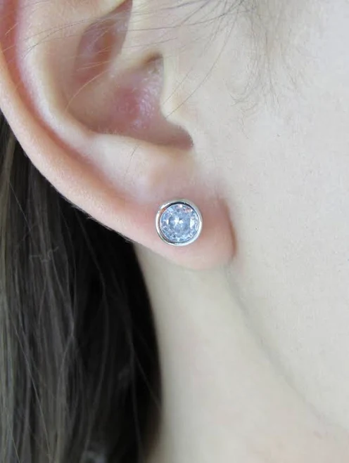 Solitaire Crystal Stud Earrings