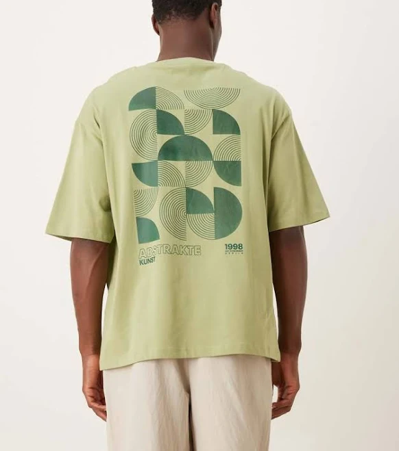 Abstract Backprint Oversized T-Shirt