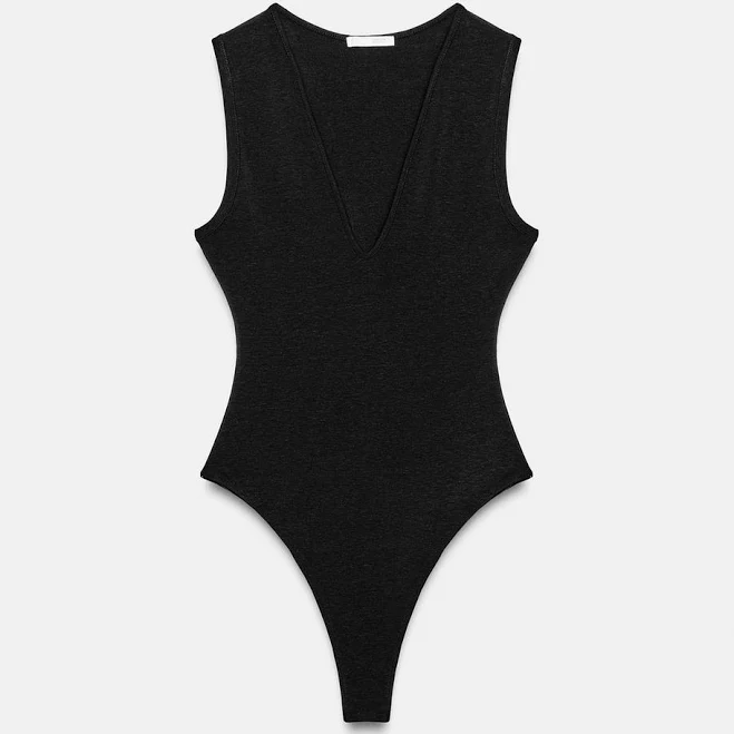 Zara Fitted V-Neck Bodysuit