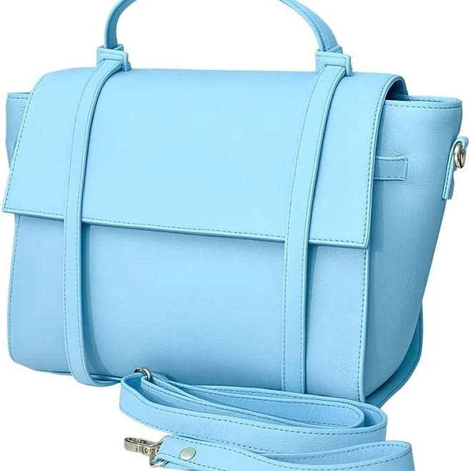 Faux Leather Top Handle Crossbody Bag