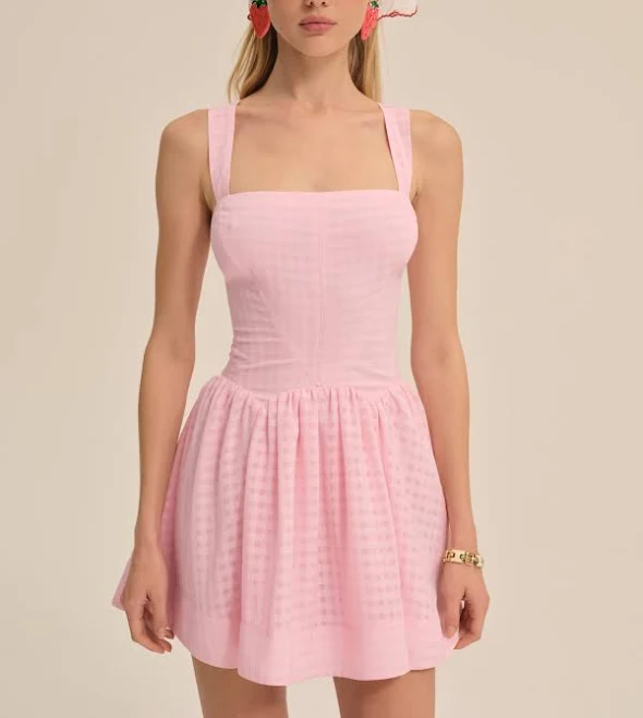 For Love & Lemons Ginny Gingham Mini Dress Women's Dress