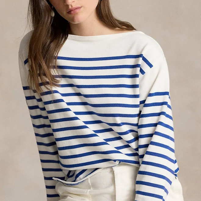 Polo Ralph Lauren Women's Striped Boatneck Mariner Tee
