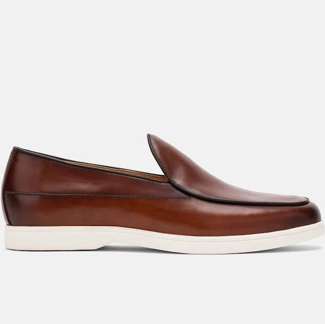 Marc Nolan Alessandro Mahogany Leather Venetian Loafers Mens
