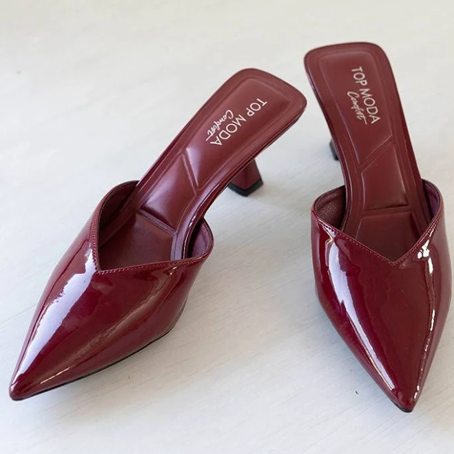 Beginning Boutique Exclusive Patent Mule Heels