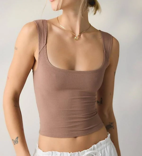 BDG Women's Ribbed Square Neck Tank Top