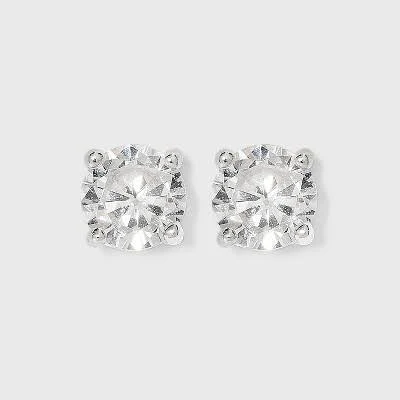 A New Day Women's Sterling Silver Round CZ Stud Earrings