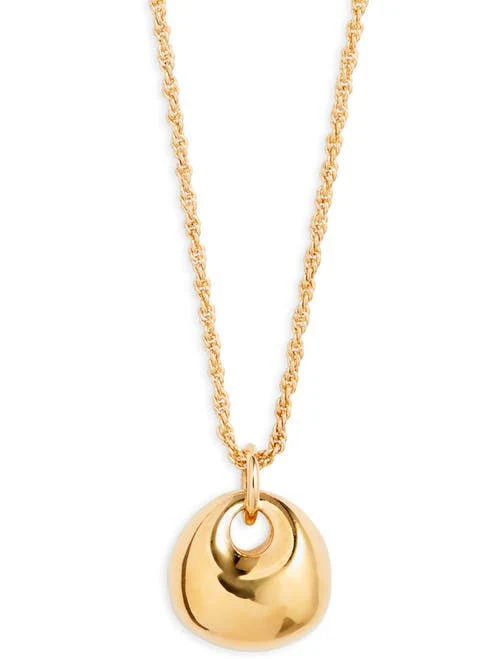 Nordstrom 14K Gold Plated Demi Fine Sculpted Pendant Necklace