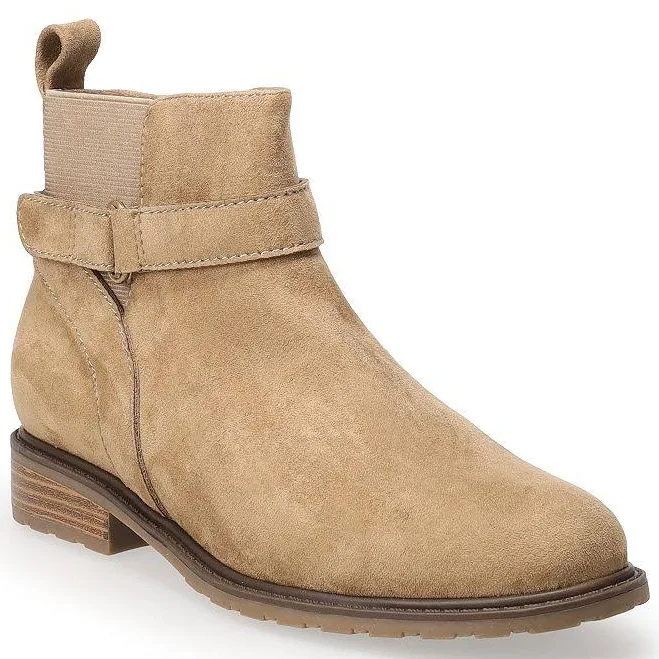 Sonoma Goods For Life Aarie Women's Belted Ankle Boots, Size: 5, Taupe