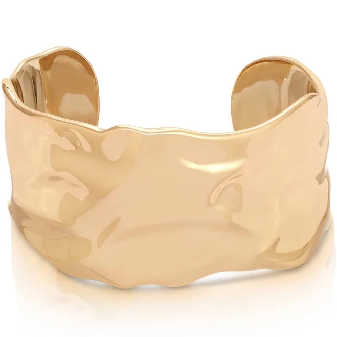 Ettika 18k Gold Plated Thick Sculpted Cuff Bracelet