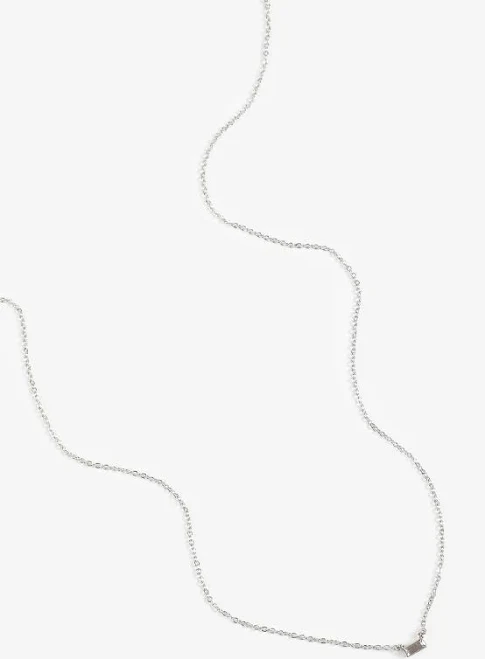 maurices Women's Dainty Rectangle Silver Pendant Necklace