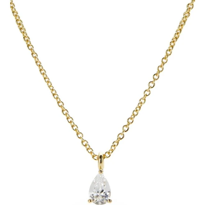 Ana Luisa Elise Sparkling 14K Gold Plated Solitaire Pendant Necklace