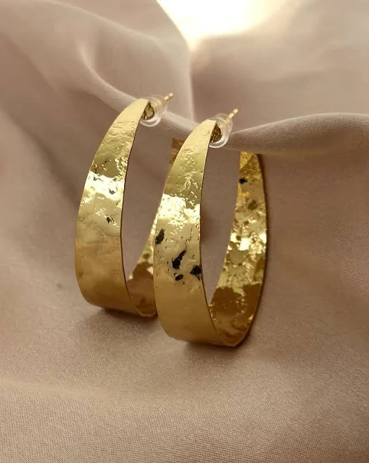 Hammered Gold Vermeil Hoop Earrings