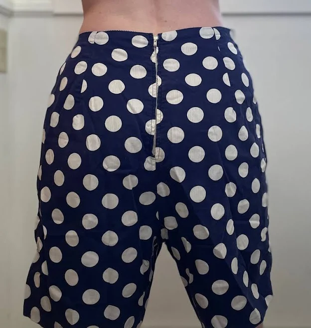 Vintage 60s Mod Rockabilly Polka Dot High Rise Bermuda Shorts