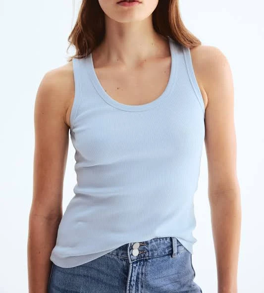 H&M Ladies Ribbed Cotton Tank Top