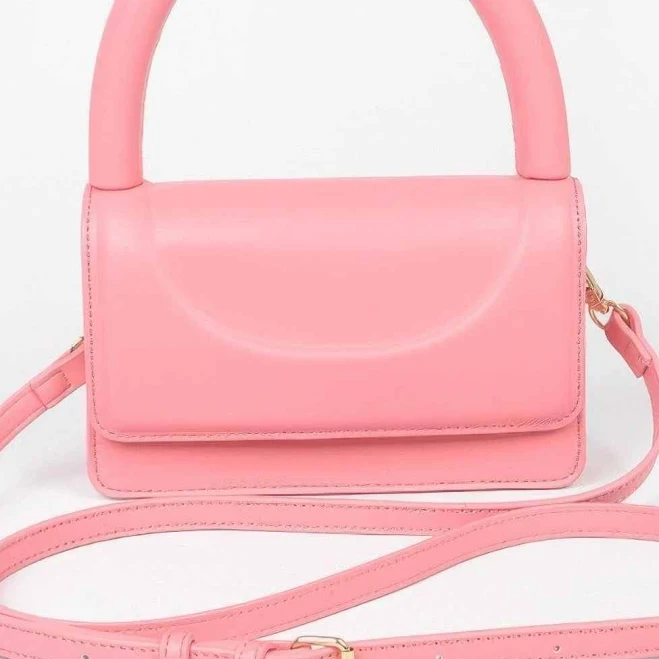 Metallic Faux Leather Top Handle Clutch