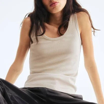 H&M Ladies Ribbed Cotton Tank Top