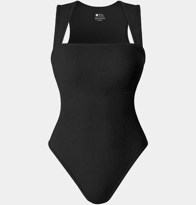 Strappy Square Neck Sleeveless Tummy Control Tank Tops