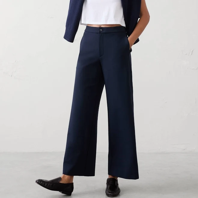 Women's High-Rise Wide-Leg Ponte Pants