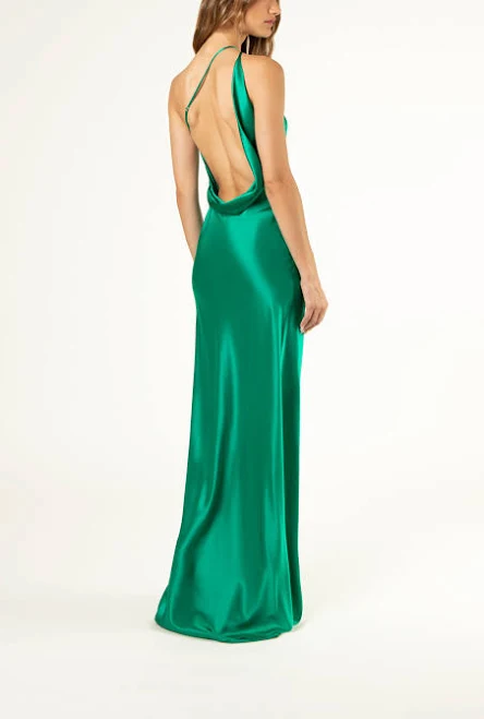 Open Back Cowl Bias Gown