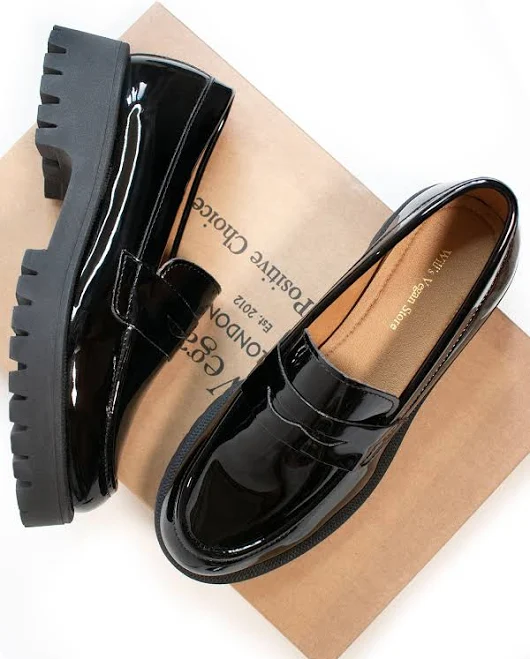 Women's Vegan Track Sole Penny Loafers