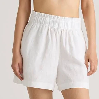 Quince Women's European Linen High Waisted Shorts