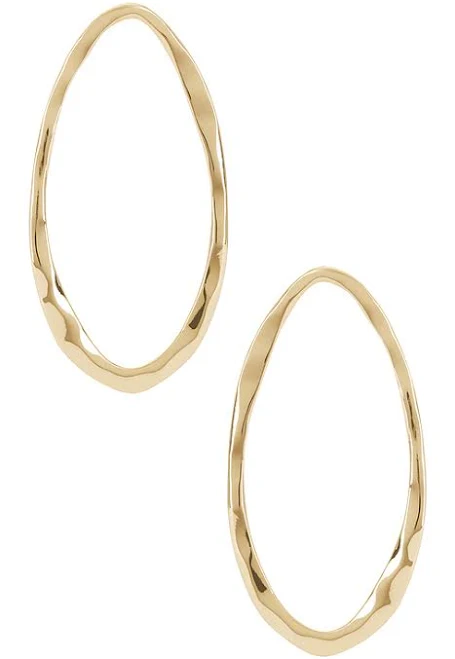 Hammered Silver Plated Oval Earrings